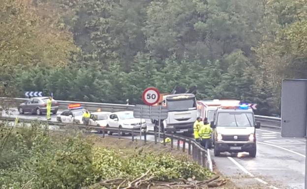 Un operario de carreteras, «muy grave» tras ser atropellado por un camión en Peñamellera Baja