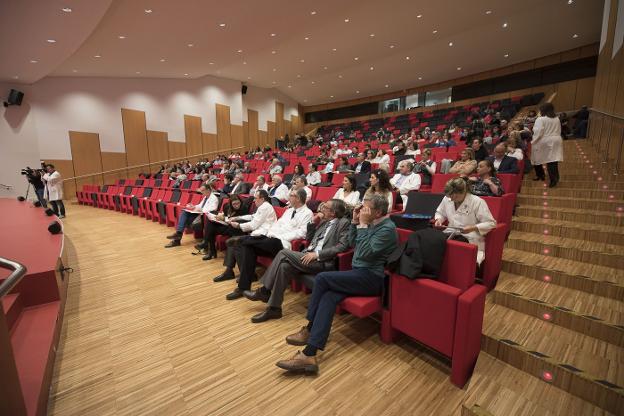 Asistentes a la jornada en el Hospital Universitario Central de Asturias en la que se explicó cómo deben actuar los profesionales. 