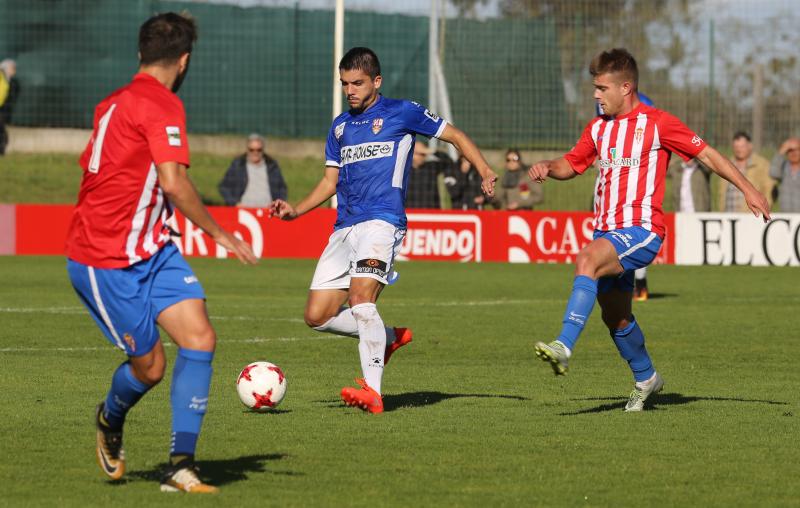 Un solitario gol de Víctor Ruiz en la primera parte, tras un saque de esquina, deja los puntos en Mareo, donde los rojiblancos siguen invictos