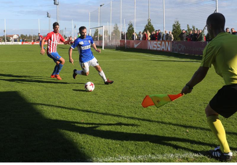 Un solitario gol de Víctor Ruiz en la primera parte, tras un saque de esquina, deja los puntos en Mareo, donde los rojiblancos siguen invictos