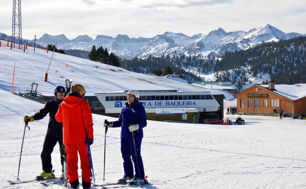 Esquiadores disfrutando de la nieve en Baqueira