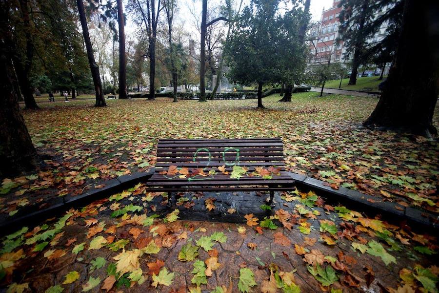 Las imagenes que deja el mal tiempo en Oviedo