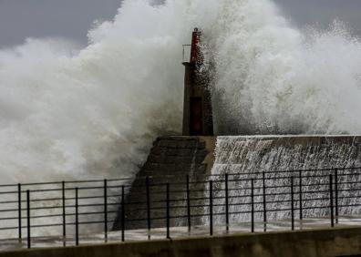 Imagen secundaria 1 - Árboles cortan a carretera en Castiello (Gijón) y el fuerte oleaje azota la costa occidental.