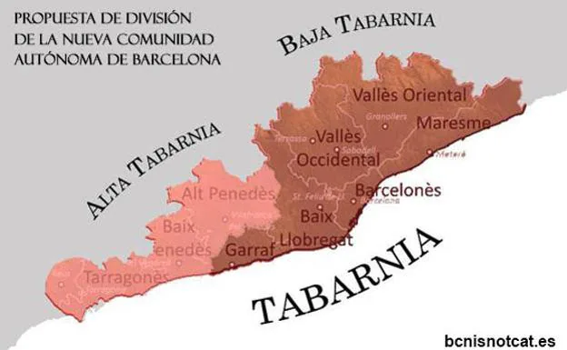 Propuesta de división administrativa de la comunidad autónoma de Barcelona.