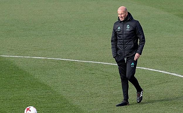 Zinedine Zidane, en Valdebebas. 