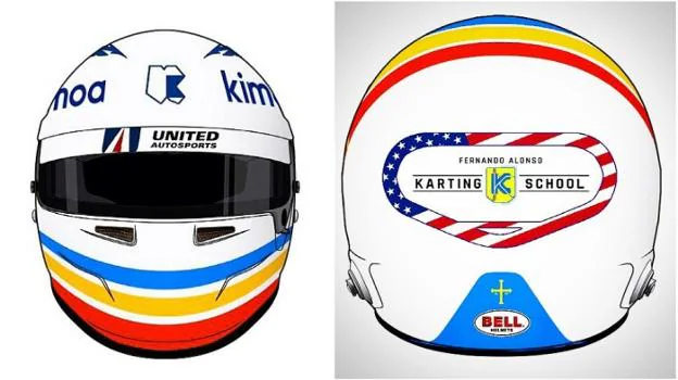 Boceto del casco con el que Alonso competirá en Daytona. 