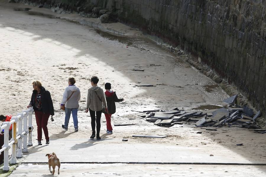 Las imágenes que deja en Gijón el paso del temporal