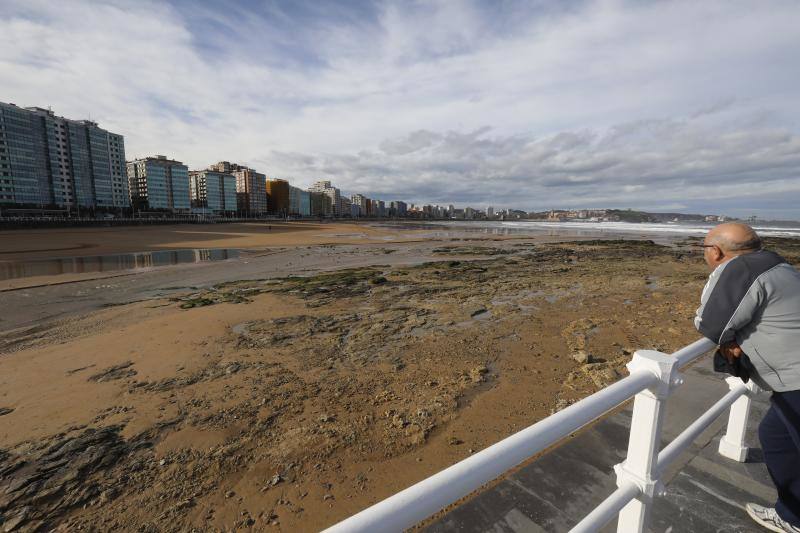 Las imágenes que deja en Gijón el paso del temporal