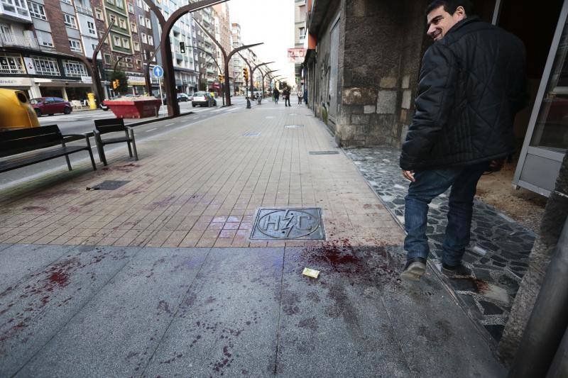 La pelea entre dos hombres en Gijón