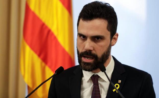 Roger Torrent durante la rueda de prensa.