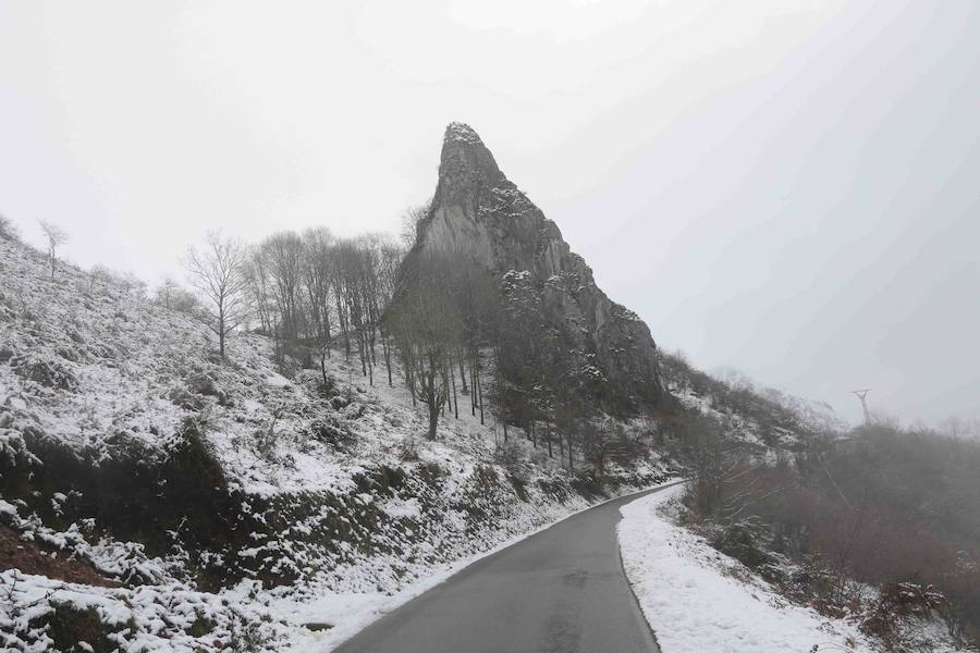 El concejo de Amieva se encuentra cubierto de un manto blanco tras las últimas nevadas, que dejan estas imágenes