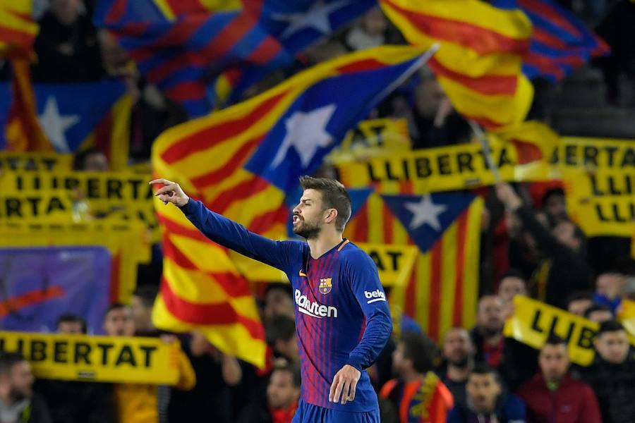 El conjunto de Valverde arrolla al Girona para afianzarse en el liderato. Tres goles de Suárez, un doblete de Messi y un gol de Coutinho neutralizaron el gol inicial de Portu.
