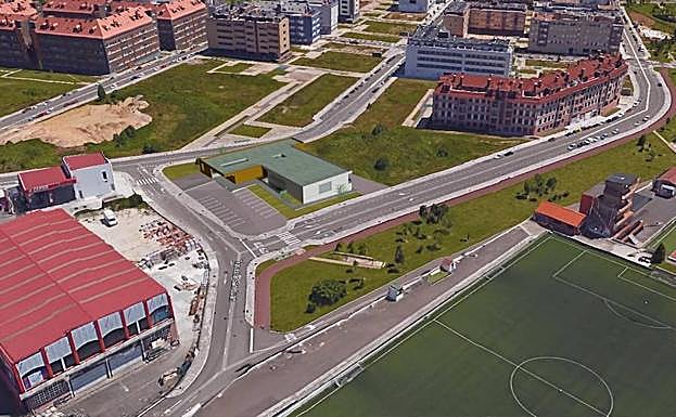 Recreación de la ubicación de la Ciudad del Fútbol en Nuevo Roces.