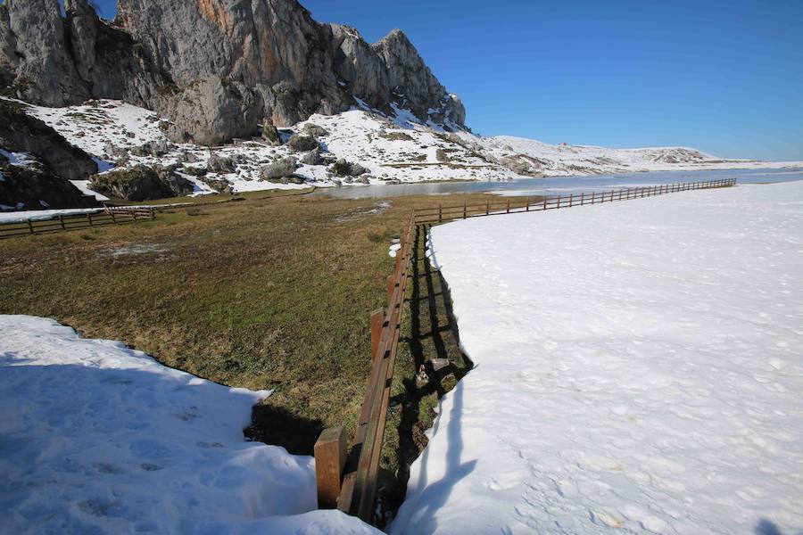 Fotos: La belleza helada de los lagos de Covadonga