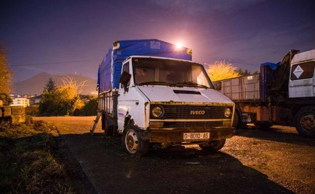 Camión abandonado donde fue encontrada la víctima.