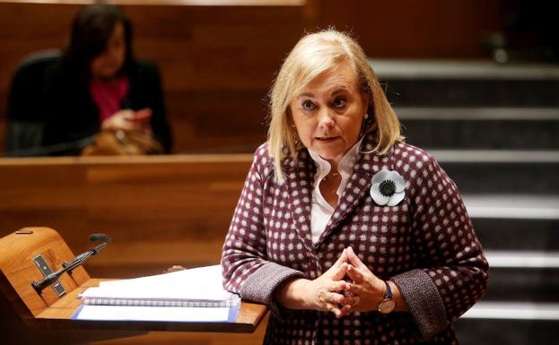 Mercedes Fernández, presidenta del PP de Asturias, interviene en la Junta General