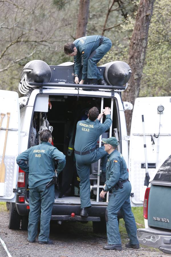 Tras confesar Javier Ledo el crimen de la gijonesa, un equipo de Geas ha vuelto al embalse de Arbón en busca de más pistas