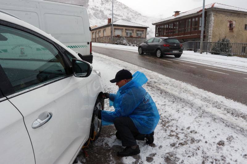 Un temporal de nieve cubre Asturias de blanco a pocas horas de la llegada de la primavera. La comarca de Picos de Europa se encuentra en alerta roja por nevadas que pueden dejar espesores de hasta cuarenta centímetros, mientras que en Suroccidente y Valles Mineros se esperan acumulaciones cercanas a los veinte centímetros.