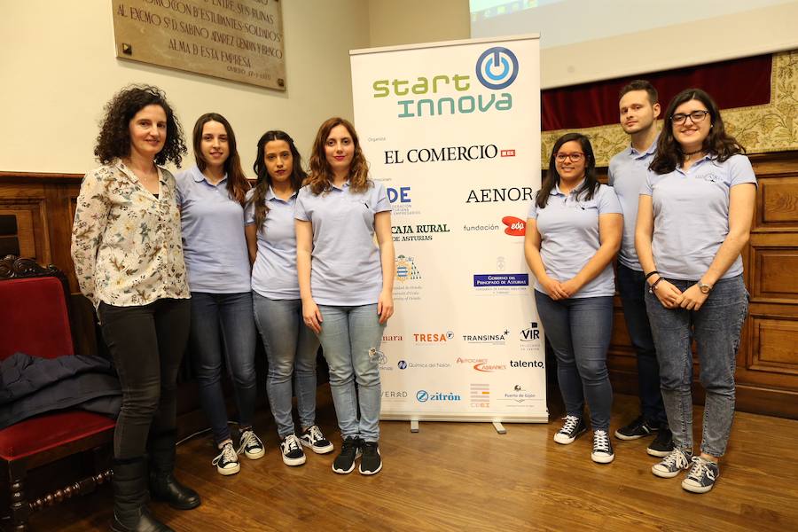 Medio centenar de estudiantes asturianos se han clasificado para la gran final de STARTinnova, el programa de fomento de la cultura emprendedora que promueve EL COMERCIO. Organizados en cinco equipos, han presentado sus proyectos ante un jurado de expertos en el Aula Magna del Edificio Histórico de la Universidad de Oviedo