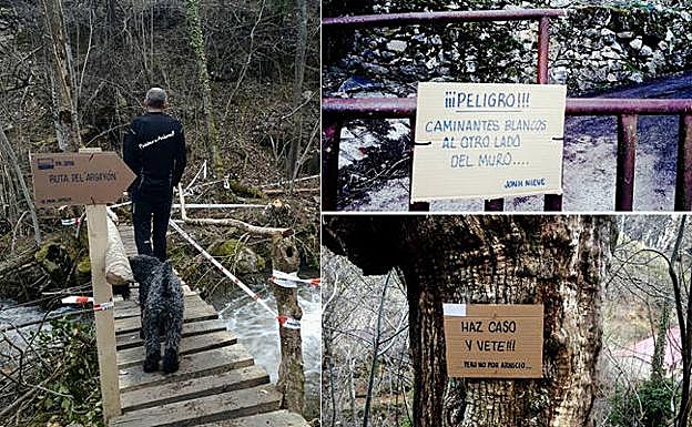 Caso señaliza la «Senda del Argayón» y alerta de la presencia de «Caminantes blancos»