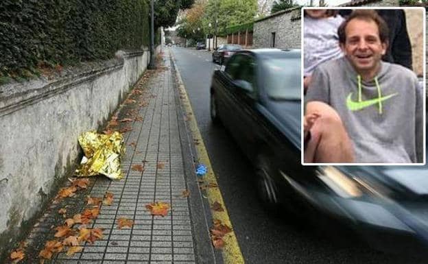 Avenida Dionisio Cifuentes, en el barrio de Somió, en Gijón. Arriba, a la derecha, el joven fallecido Juan Fombona