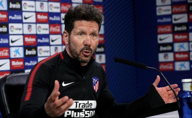 Simeone, durante la rueda de prensa. 