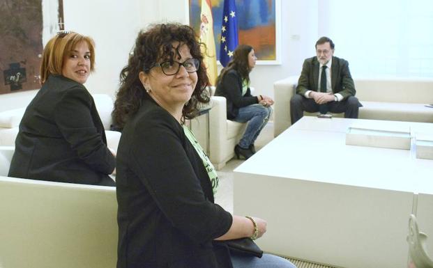 Pilar Cazorla, durante el encuentro de Las Kellys con Rajoy.
