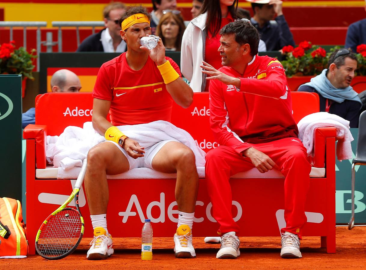 Rafa Nadal y Philipp Kohlschreiber, los protagonistas del segundo partido de la elminatoria de la Copa Davis entre España y Alemania. 