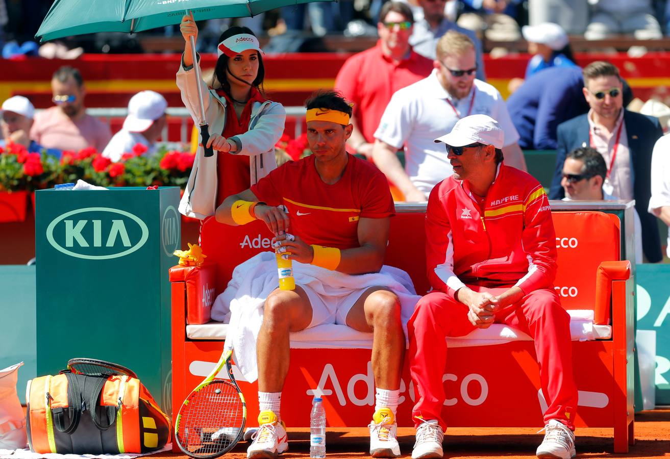 Rafael Nadal, número 1 mundial, disputó el cuareto partido de la elminatoria entre España y Alemania ante Alexander Zverev.