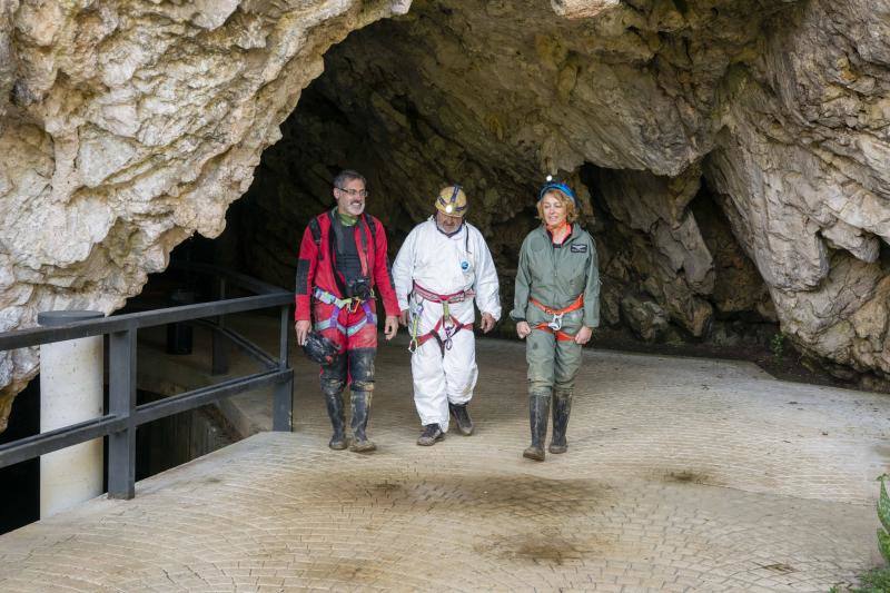 El Grupo Torreblanca recreó la primera bajada a la cueva de Tito Bustillo. En la recreación participaron algunos de los descubridores