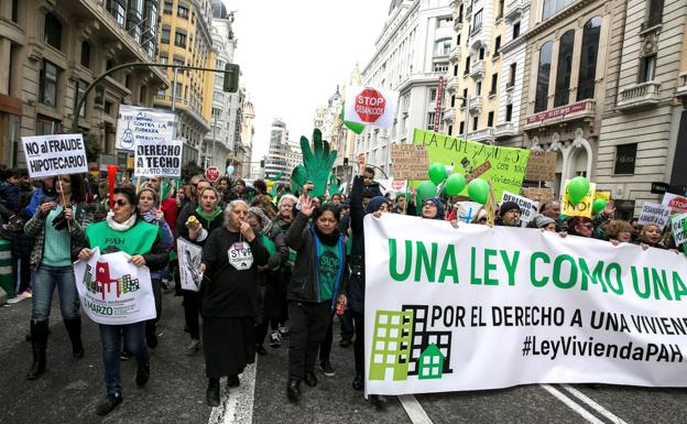 Marcha por la vivienda convocada por la Plataforma de Afectados por la Hipoteca.