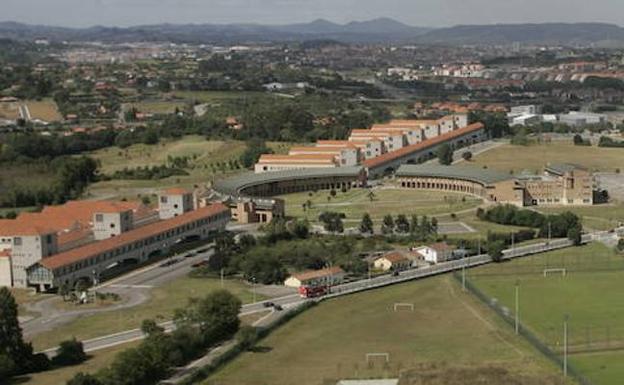 Vista aérea del campus de Gijón.