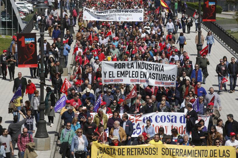 La manifestación parte del Parque Viejo de La Felguera bajo el lema «Igualdad, mejor empleo, mayores salarios, pensiones dignas»