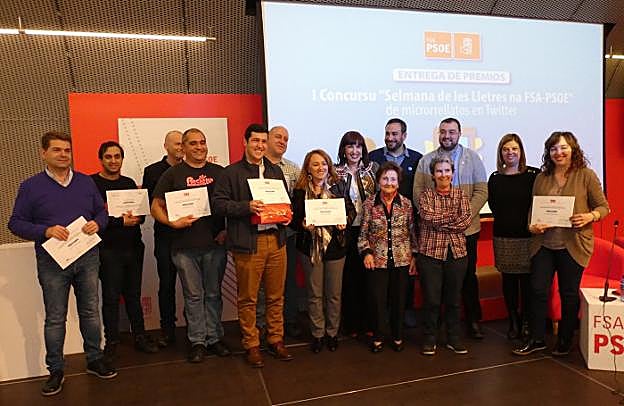 El ganador y los finalistas, con Pontón, 'Maricuela', Barbón y Llamedo.