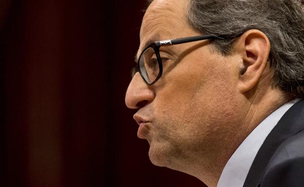 Quim Torra pronuncia su discurso de investidura en la Cámara catalana. 