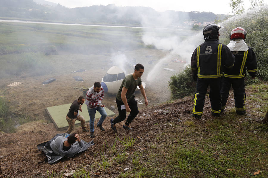 250 efectivos de diversos organismos y administraciones pusieron a prueba su capacidad de respuesta ante grandes emergencias como un accidente de avión o una oleada de incendios