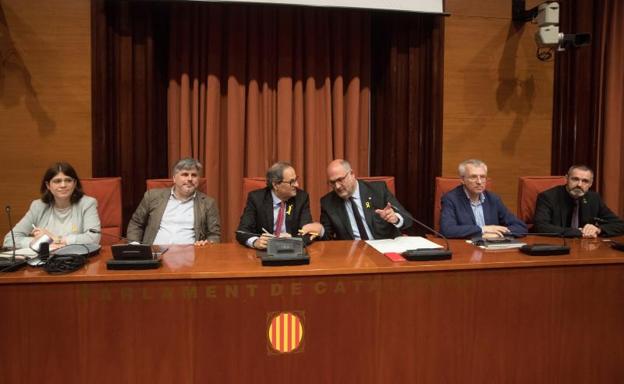 El grupo parlamentario de JxCat en el Parlament. 