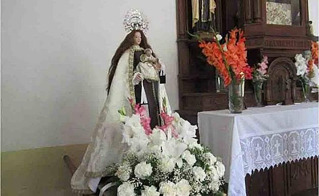 Roban la imagen de la Virgen del Carmen y el resto de tallas de la capilla de Mián de Amieva 