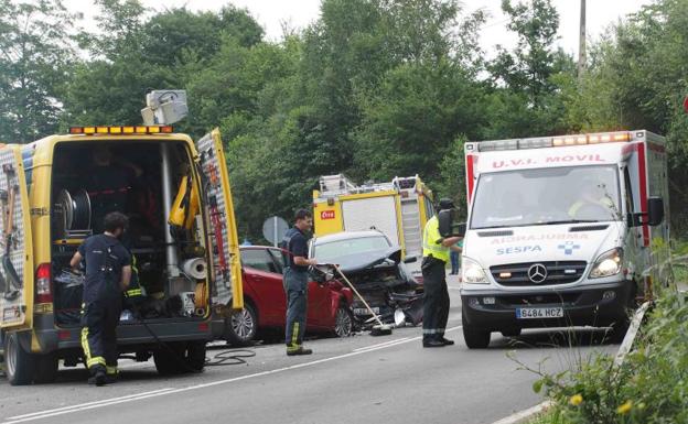 Accidente ocurrido en Cangas de Onís el día 21.