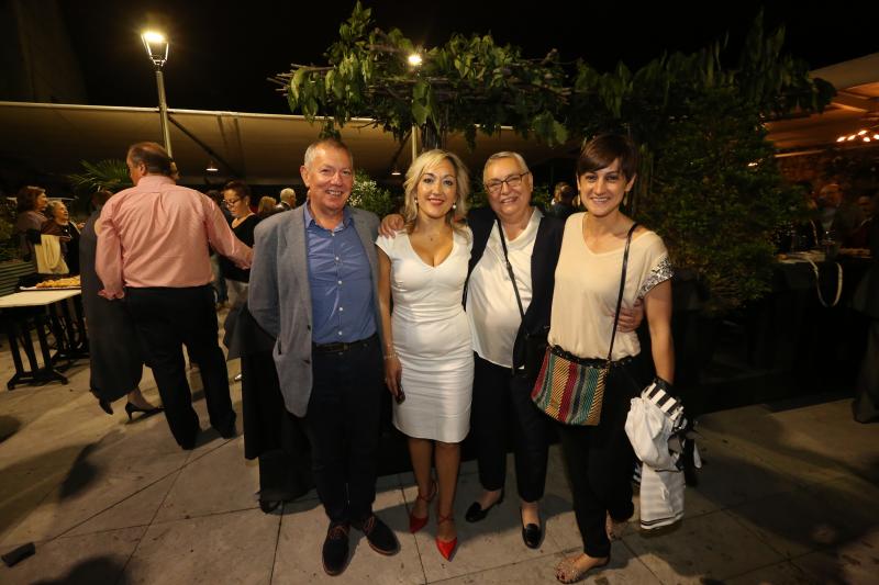 Justo García, propietario de la sidrería Yumay, Teresa Domínguez, de Foro Asturias en Corvera, María Josefa Sanz, cronista oficial de Avilés, Cristina del Río, de LA VOZ DE AVILÉS,.