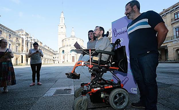 El secretario de Organización y Programa de Podemos, Pablo Echenique, en Gijón
