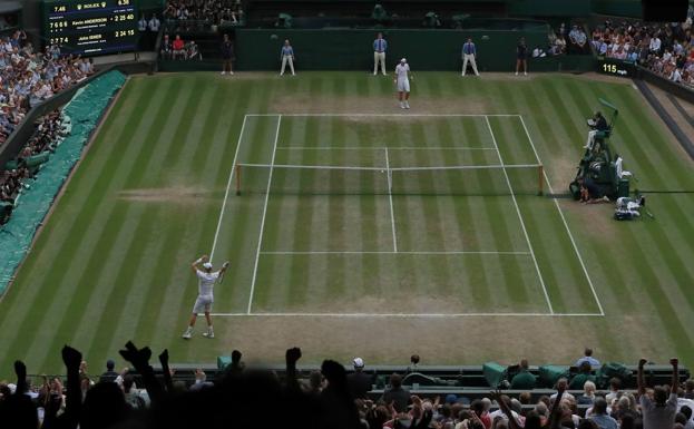 Kevin Anderson y John Isner, durante el partido de semifinales. 