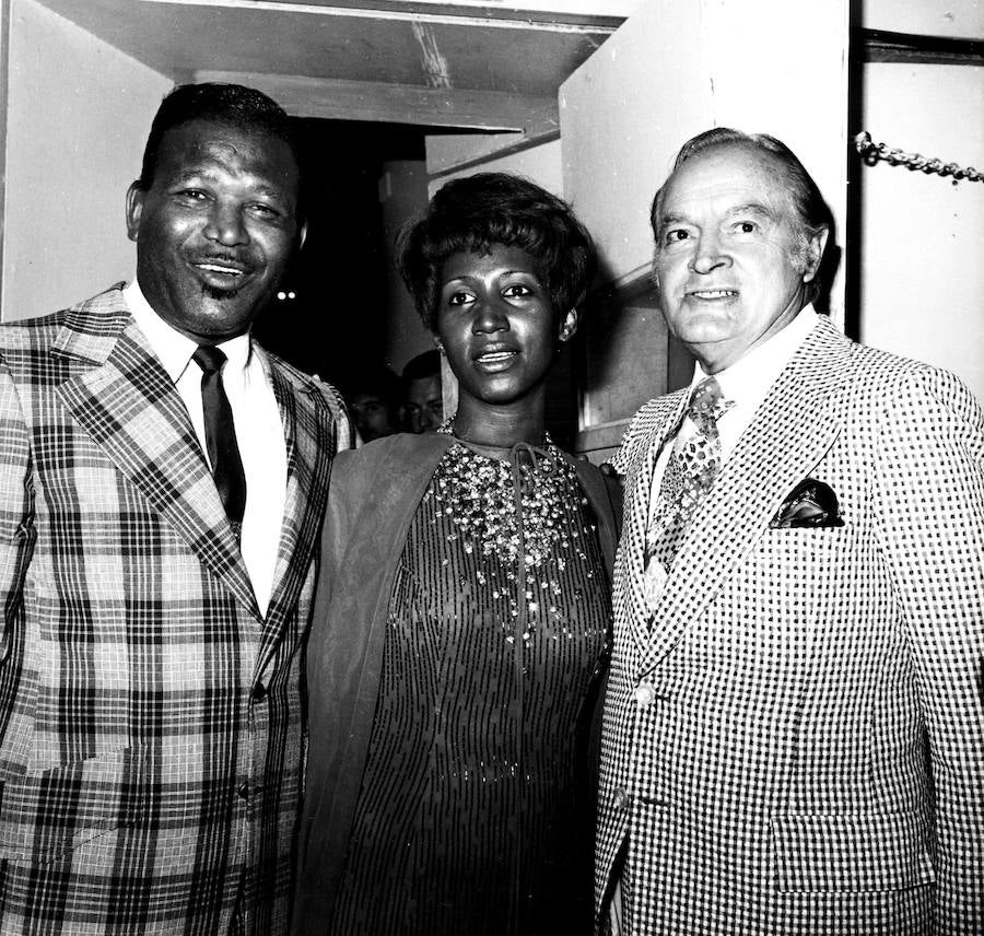 Ray Robinson, Aretha Franklin y Bob Hope. 