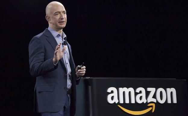 El fundador de Amazon, Jeff Bezos, en una rueda de prensa.