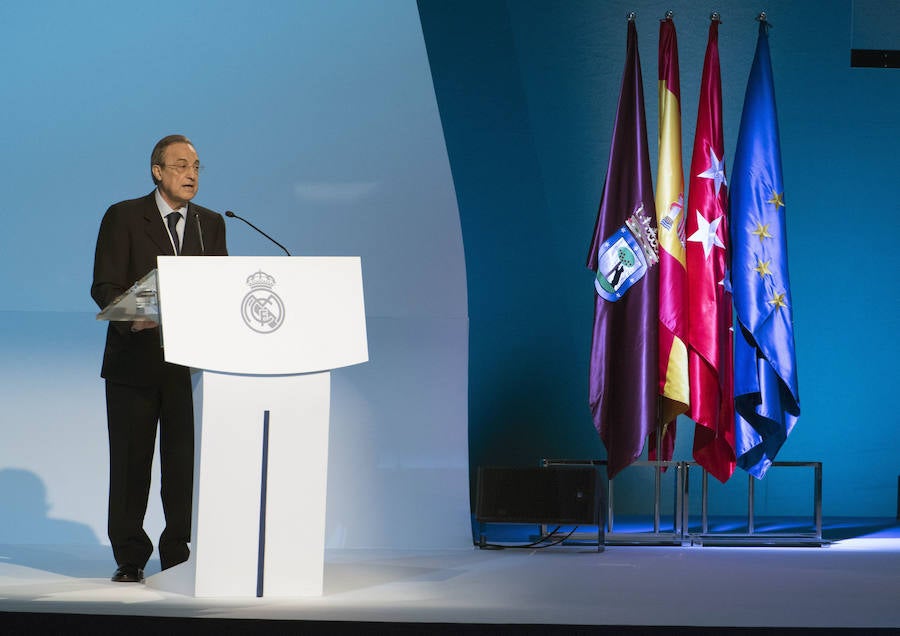 Florentino Pérez, en una de las Asambleas pasadas.