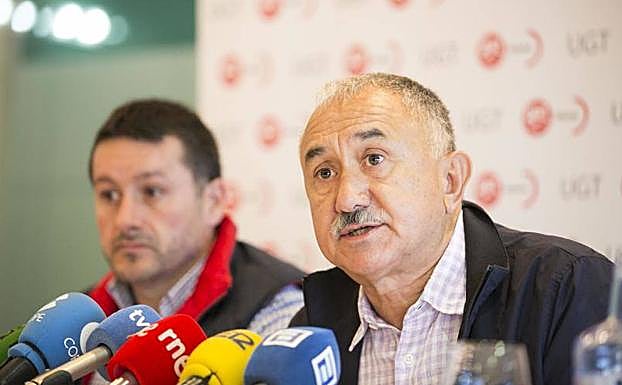 Pepe Álvarez, secretario general de UGT, en la convención de delegados celebrada en Asturias. 