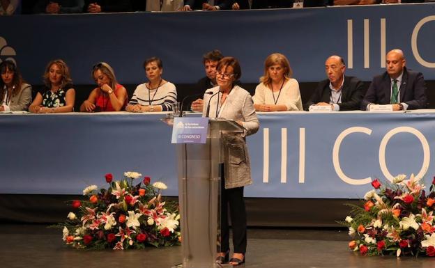 Carmen Moriyón, durante la presentación de su candidatura.