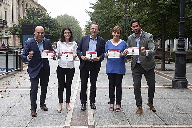 Jesús Martínez, Ana Braña, Fernando Couto, Carmen Moriyón y Rubén González Hidalgo. 