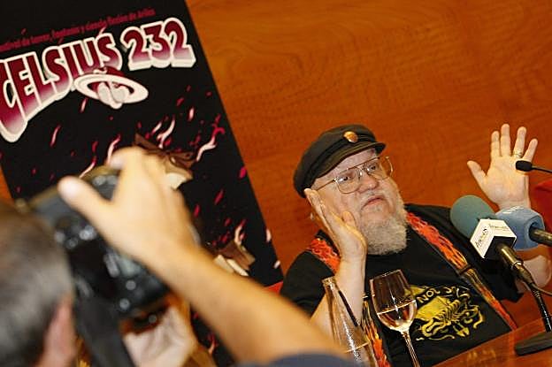 George R. R. Martín durante su rueda de prensa en la primera edición del Celsius 232. 
