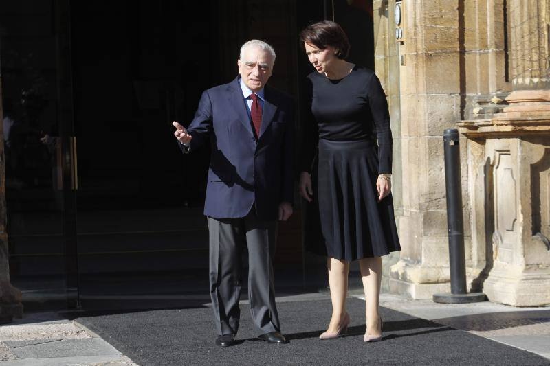 La gran estrella de esta edición de los Premios Princesa, Martin Scorsese, hizo su aparición en Oviedo a las cuatro en punto. 